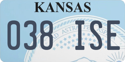 KS license plate 038ISE