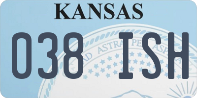 KS license plate 038ISH