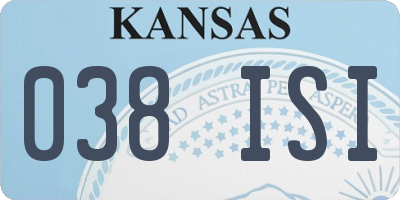 KS license plate 038ISI