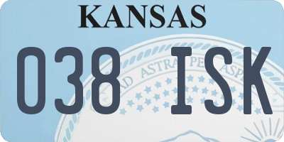 KS license plate 038ISK