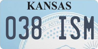 KS license plate 038ISM