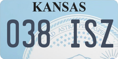 KS license plate 038ISZ