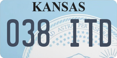 KS license plate 038ITD
