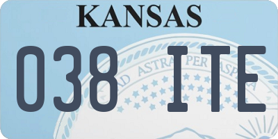 KS license plate 038ITE