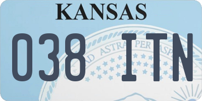 KS license plate 038ITN