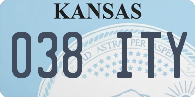 KS license plate 038ITY