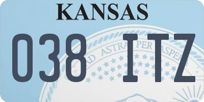 KS license plate 038ITZ