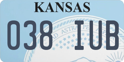 KS license plate 038IUB