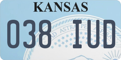 KS license plate 038IUD