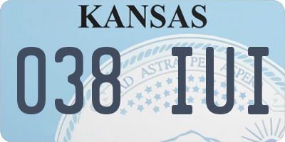 KS license plate 038IUI