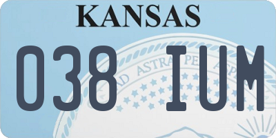 KS license plate 038IUM