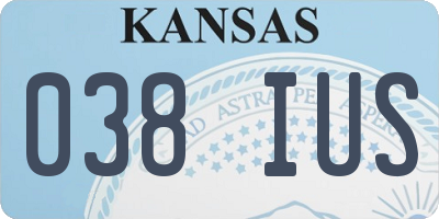 KS license plate 038IUS