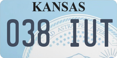 KS license plate 038IUT