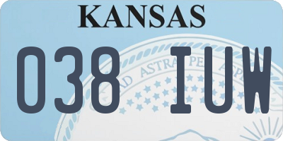 KS license plate 038IUW