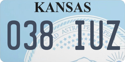 KS license plate 038IUZ