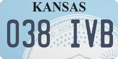 KS license plate 038IVB