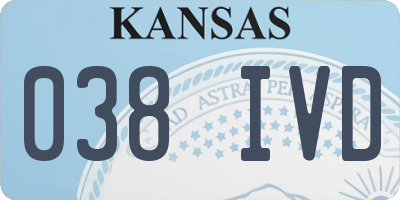 KS license plate 038IVD