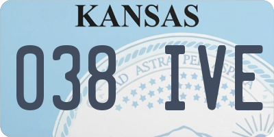 KS license plate 038IVE