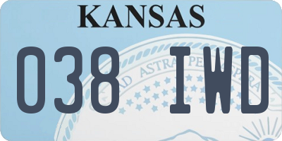 KS license plate 038IWD