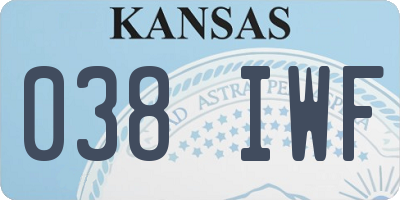 KS license plate 038IWF