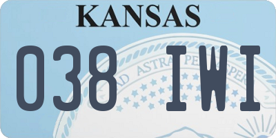 KS license plate 038IWI
