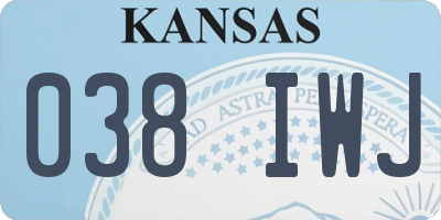 KS license plate 038IWJ