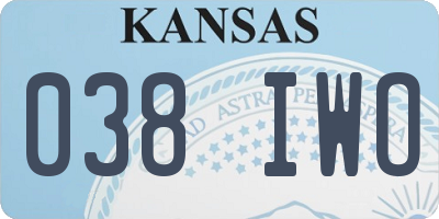 KS license plate 038IWO