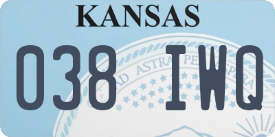 KS license plate 038IWQ