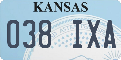 KS license plate 038IXA