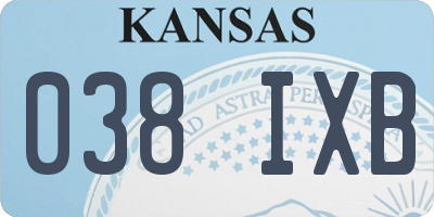 KS license plate 038IXB