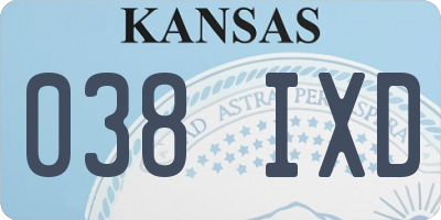 KS license plate 038IXD