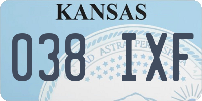KS license plate 038IXF
