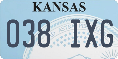 KS license plate 038IXG