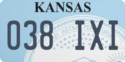 KS license plate 038IXI