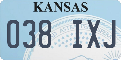 KS license plate 038IXJ