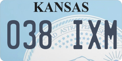 KS license plate 038IXM