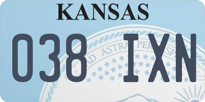 KS license plate 038IXN