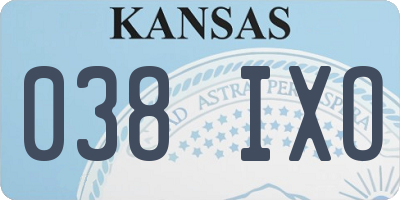 KS license plate 038IXO