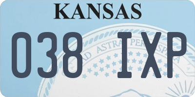 KS license plate 038IXP