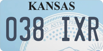 KS license plate 038IXR