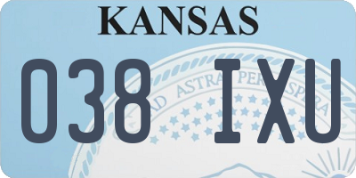 KS license plate 038IXU