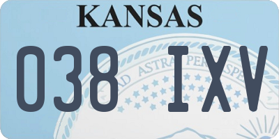 KS license plate 038IXV