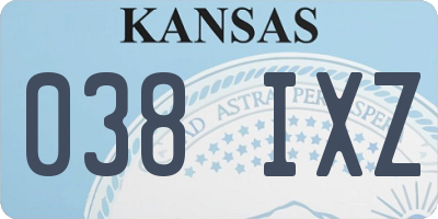 KS license plate 038IXZ