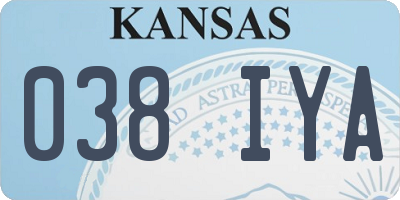 KS license plate 038IYA