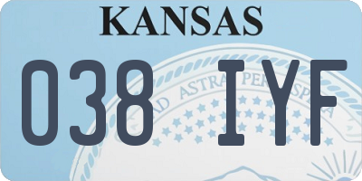 KS license plate 038IYF