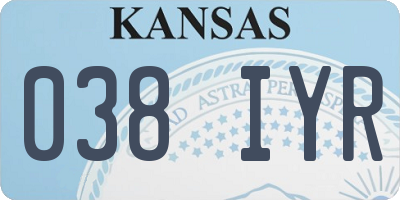 KS license plate 038IYR