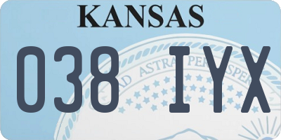 KS license plate 038IYX