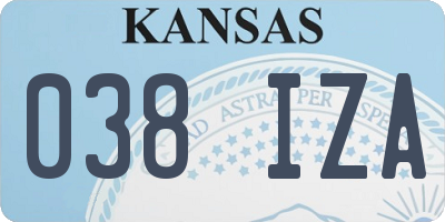 KS license plate 038IZA
