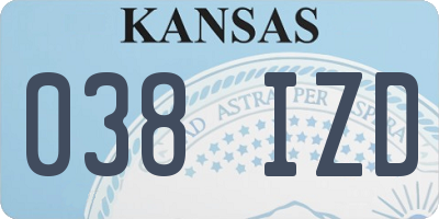 KS license plate 038IZD