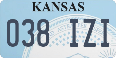 KS license plate 038IZI